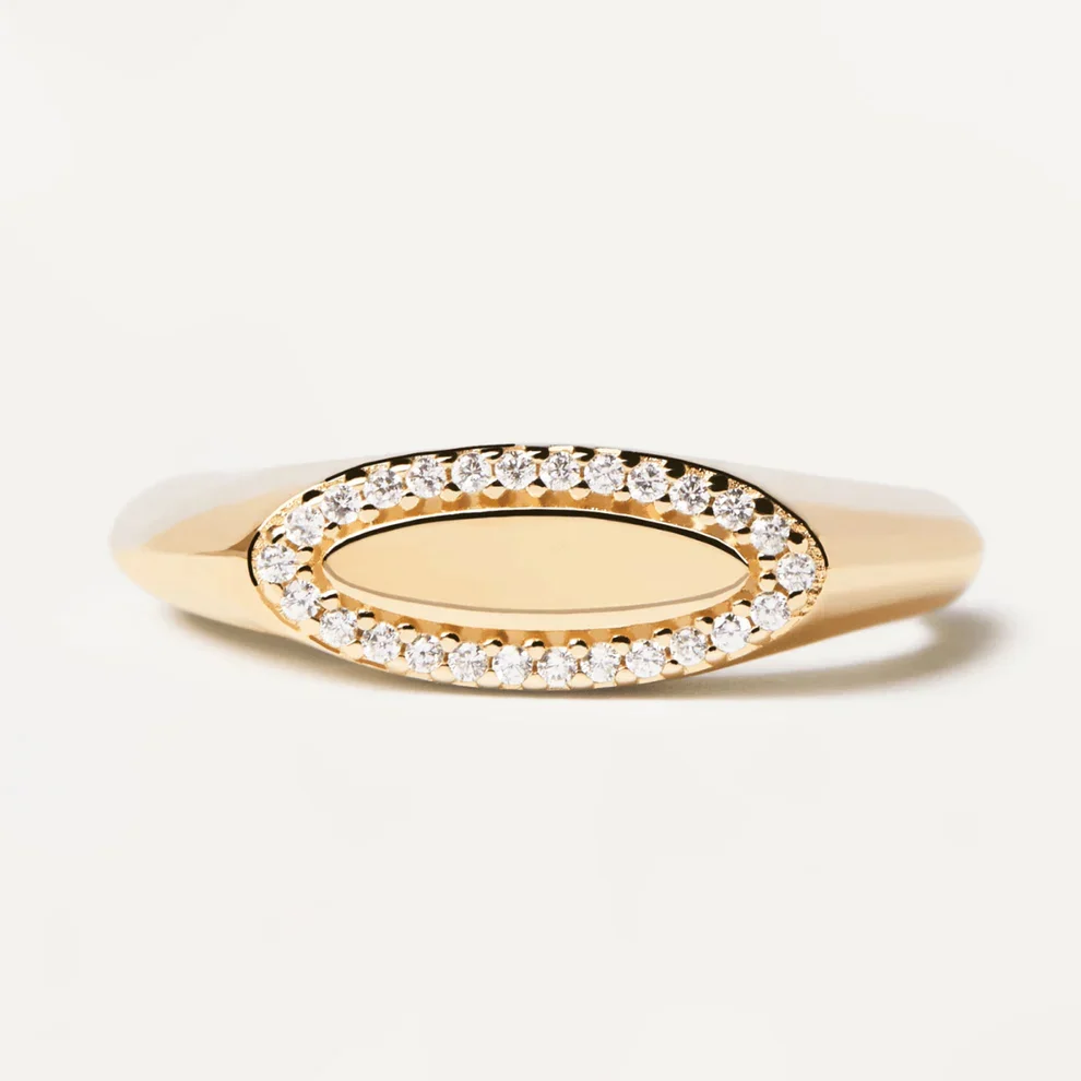 Zirconia Lace Engravable Ring