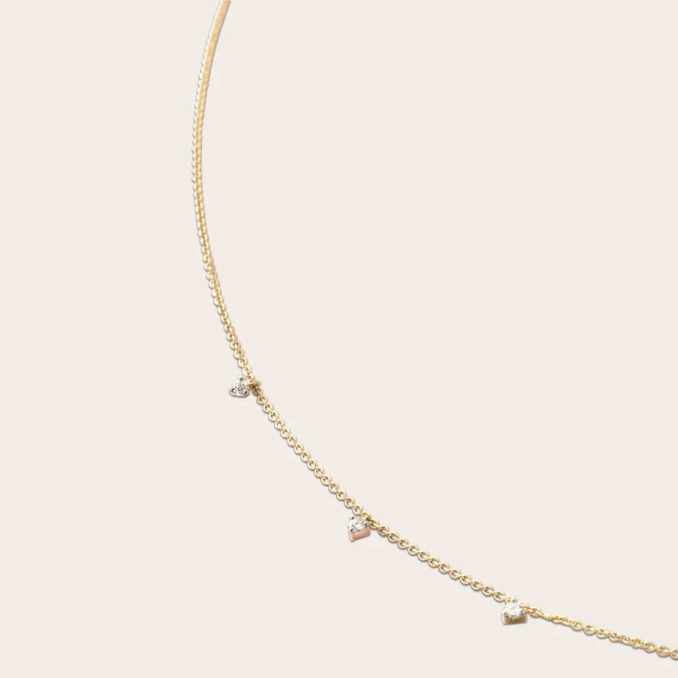 Gold Tri-Diamond Necklace