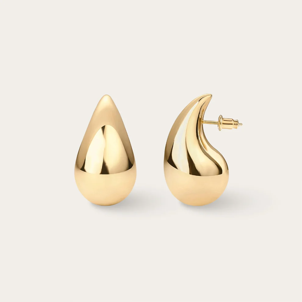 Chunky Gold Teardrop Earrings