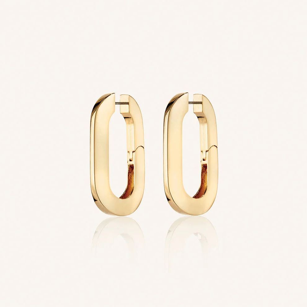 Gold Plated Oversized U Earrings