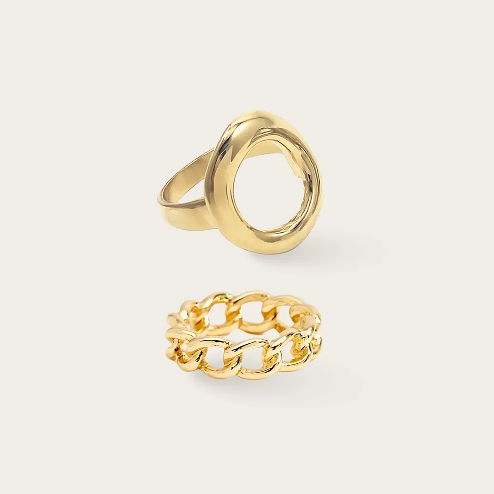 Cora Ring and Chain Link Set