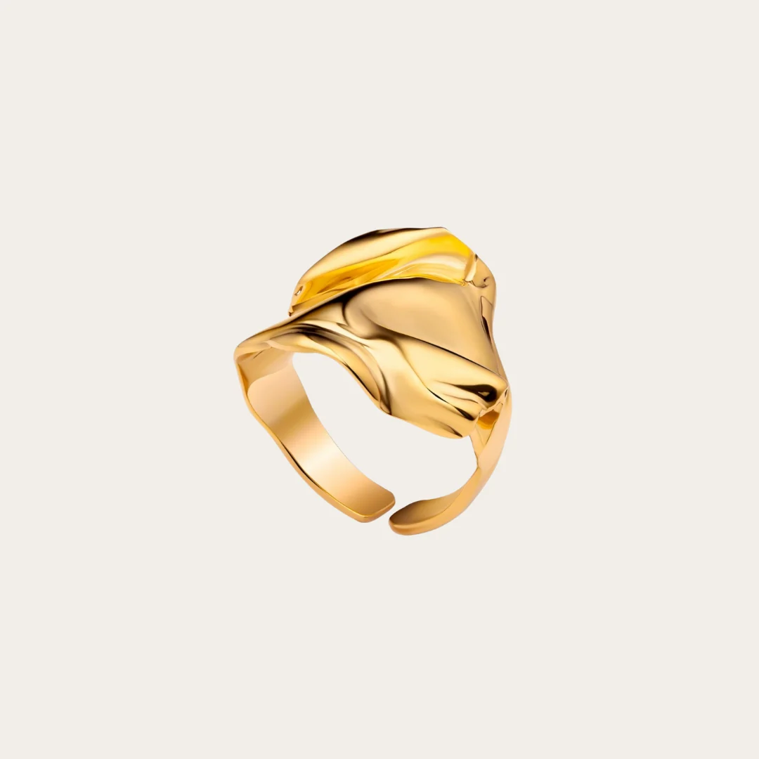 Textured Gold Flow Ring