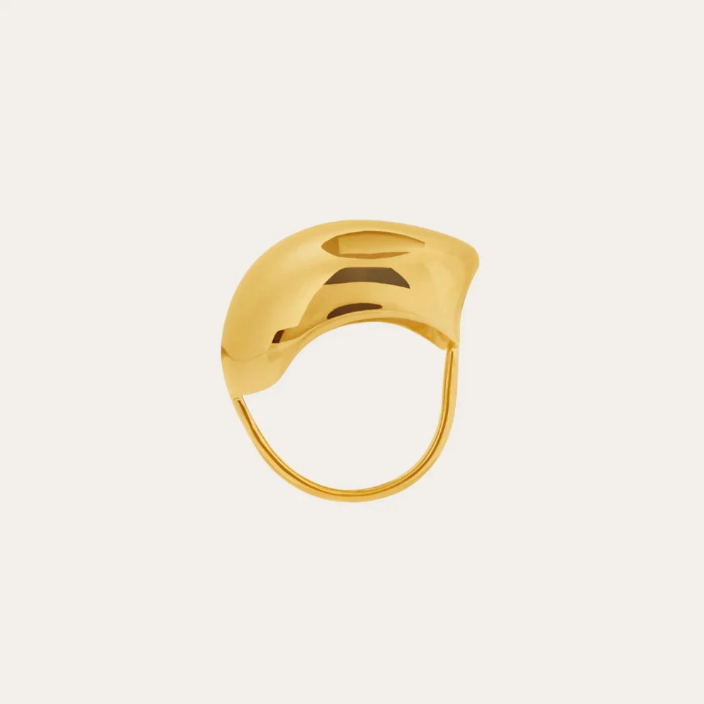 Golden Pebble Statement Ring