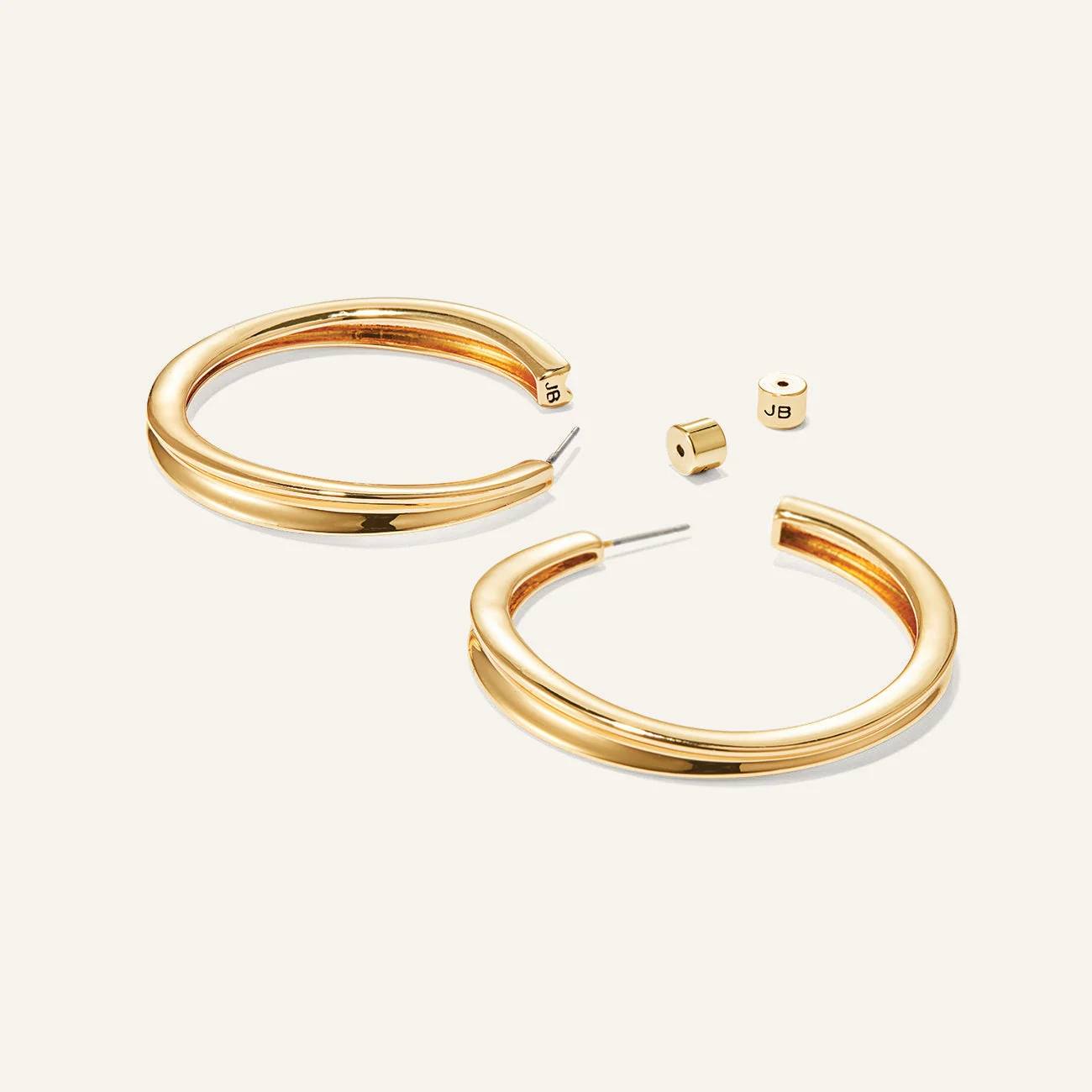 14K Gold Slim Doune Hoops