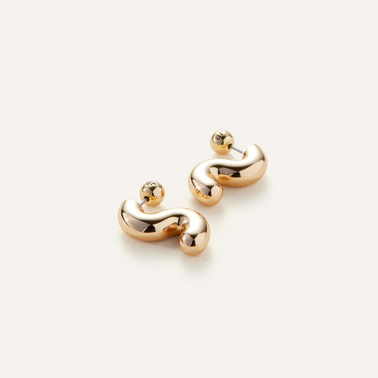 14K Gold Mini S-curve Earrings