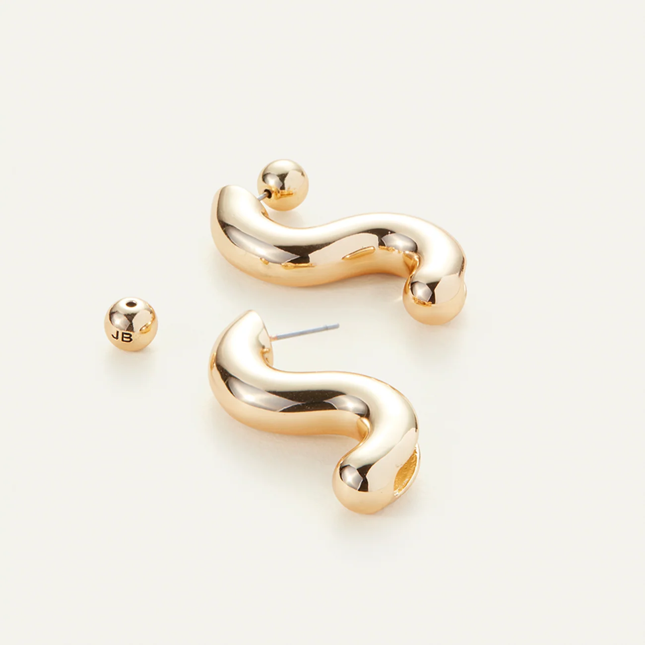 14K Gold Wave Earrings