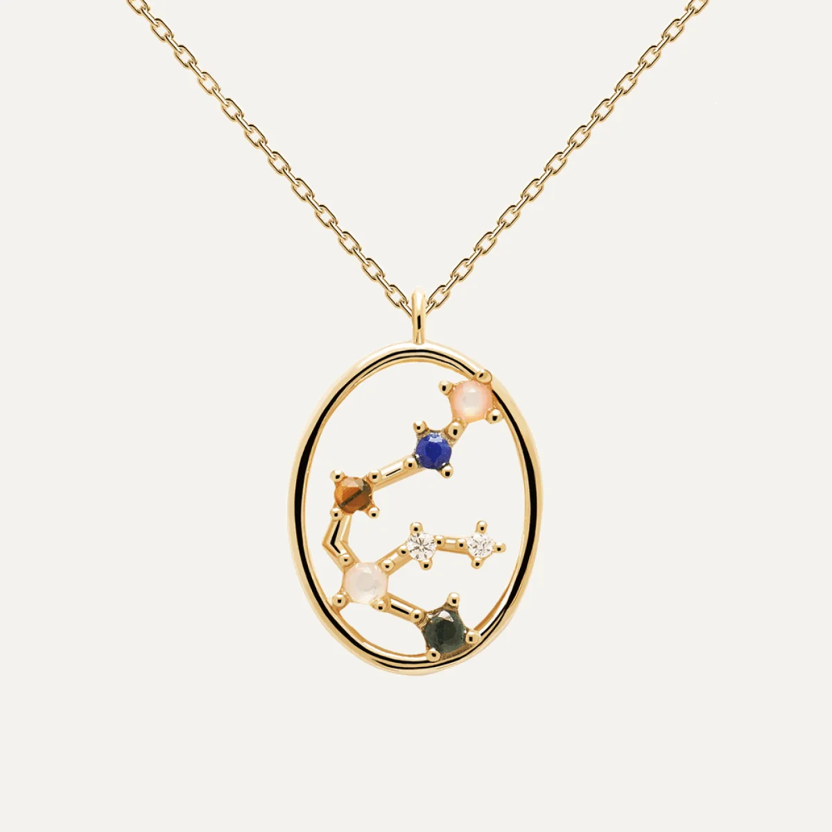 Aquarius Oval Gemstone Pendant