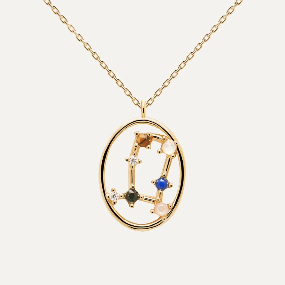 Gemini Oval Gemstone Pendant